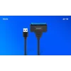 SAVIO SATA-USB 3.1 Gen 1 liidesekaabel AK-68, SATA emane USB-A isasele, 5 Gbit/s, 0,25 m, must