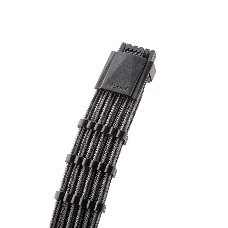 CableMod C-Series Pro ModMesh Sleeved 12VHPWR PCI-e kaabel for Corsair (Carbon, 16-pin to Triple 8-pin, 600mm)