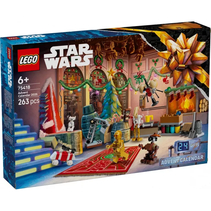 LEGO Star Warsi ehitusmänguasi 2025. aasta advendikalender — komplekt 75418, hooajalised ehitatavad minifiguurid ja mudelid