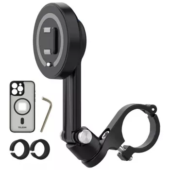 Jalgratta lenkrupulttelefonihoidik Telesin P3-MPH-01 iPhone 15 Pro jaoks, klambrikinnitus standardsetele torukujulistele lenkrule