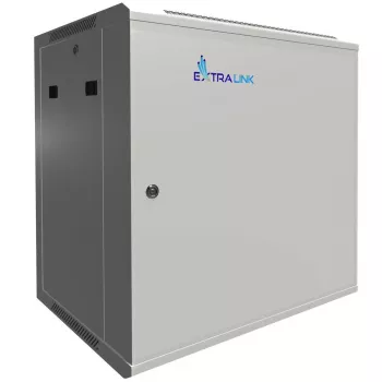 Extralink Rackmount cabinet 12U 600x450 ASP Gray wall mounted, metal door