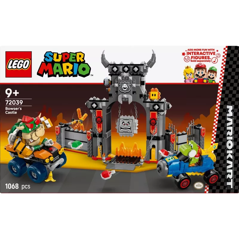 LEGO komplekt 72039 Super Mario Bowseri kindlus Mario Kardi autoga, interaktiivne ehitusmänguasi