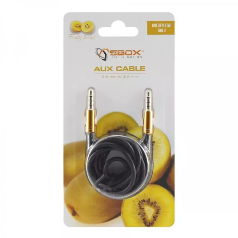 Sbox 3535-1.5G AUX-kaabel 3,5mm kuni 3,5mm Golden Kiwi Gold