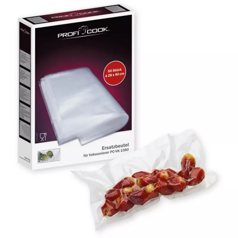 ProfiCook PC-VK 1080 - Vaakumpakendaja (kilekottidele) - 120 W - Roostevaba teras/Must (501080)