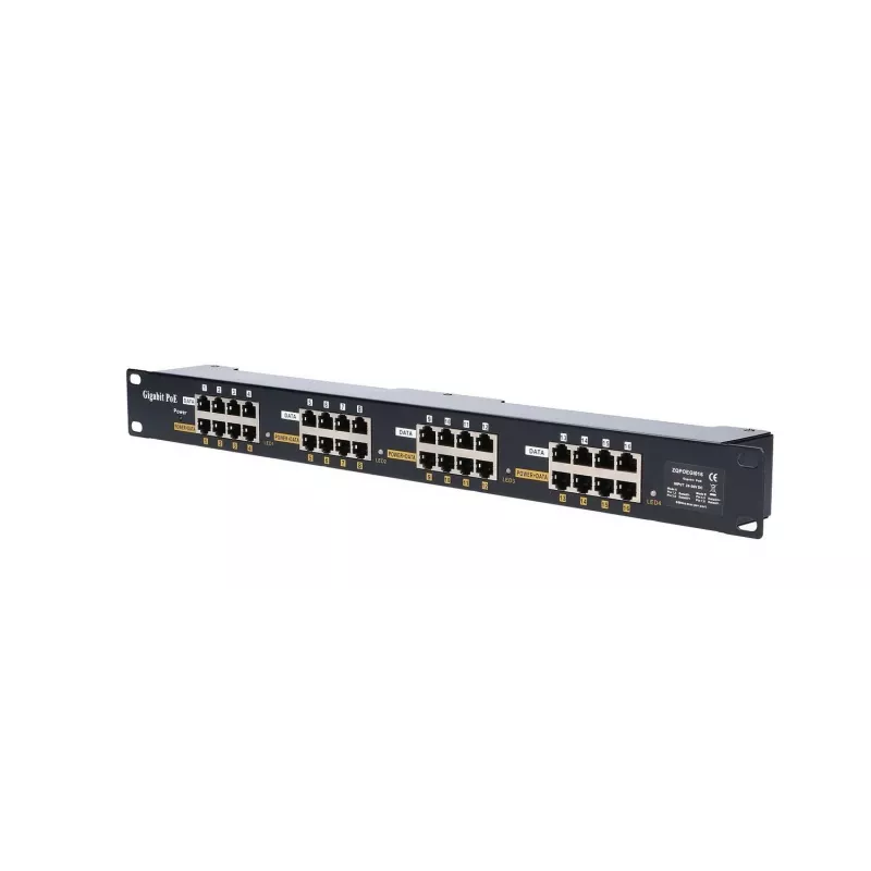 Extralink Gigabit PoE-sisestaja 16 porti 16x 1000Mb/s RJ45, raamile paigaldatav