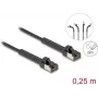 DeLOCK RJ45 õhuke Cat.6A U/FTP võrgukaabel 0,25 m must