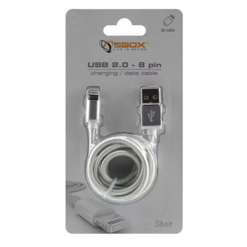 Sbox USB 2.0 8 Pin IPH7-S hõbedane