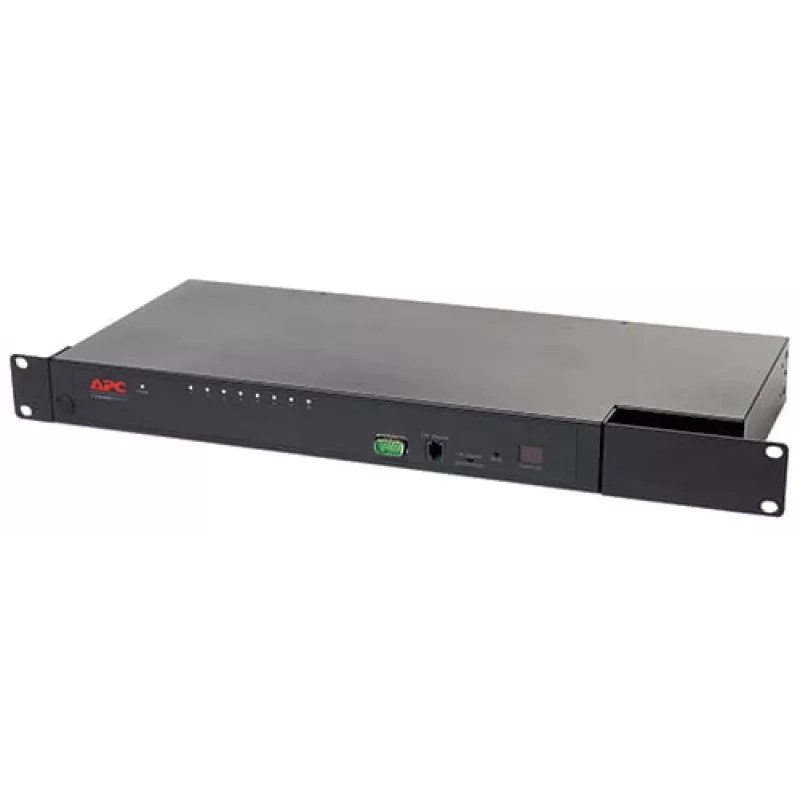 KVM-lüliti APC KVM0108A, 8-pordiline PS/2 VGA, 1U rack, 1600x1200, must