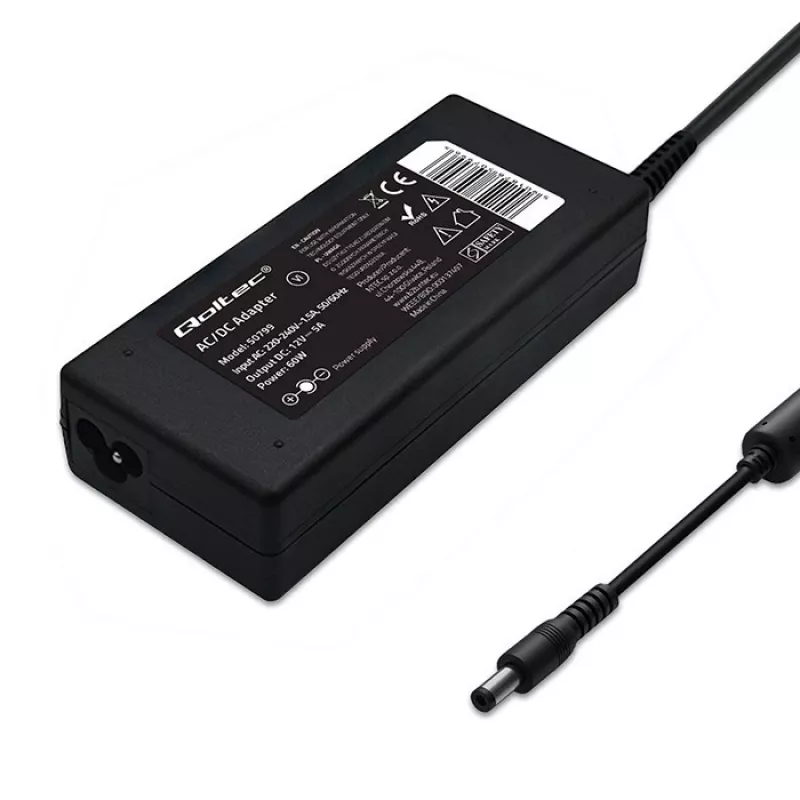 Lauaarvuti toiteplokk QOLTEC 60W 12V 5A kaasaskantavatele seadmetele