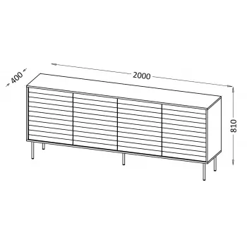 Cama 4D CORTINA kummut 200x40x81 must/pähkel
