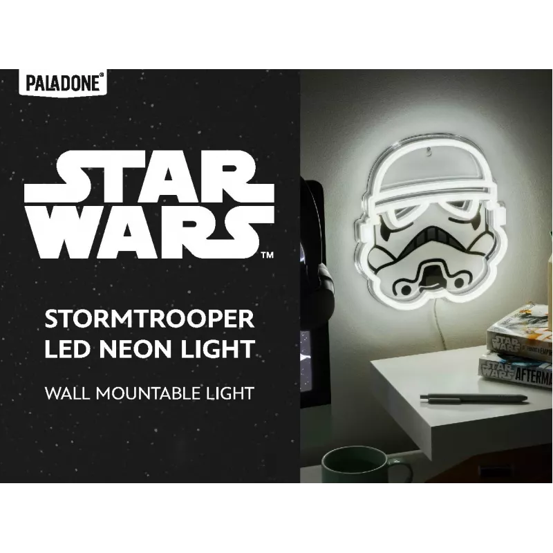 Seinale paigaldatav LED-neoonvalgusti Paladone Stormtrooper mudel PP14595SWVN, dekoratiivne Star Warsi valgustus