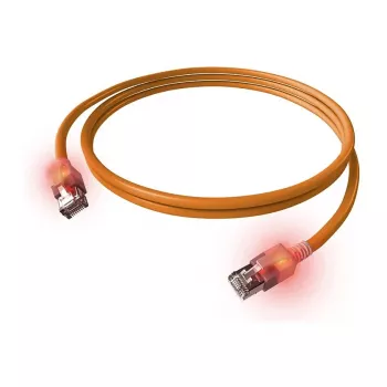 EasyLan DualBoot LED ühenduskaabel RJ45 S/FTP Cat.6A (klass EA) - saCon-pistikuga - LSOH - oranž - 7.
