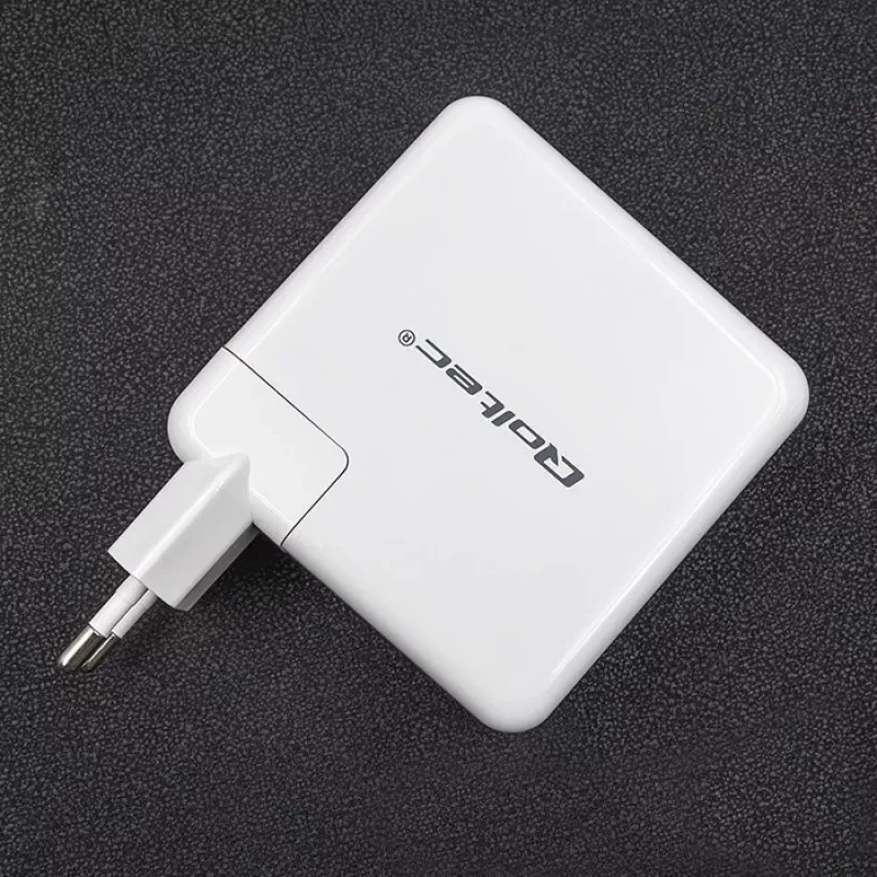 Qoltec GaN laadija FAST 108W | 5-20V | 3-4.7A | USB C | Valge