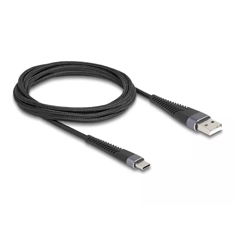 DeLOCK USB-kaabel USB 2.0 2 m USB A USB C Must 81122