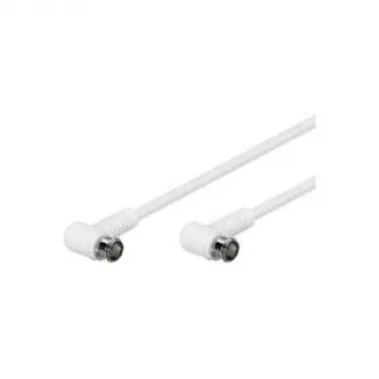 Wentronic Goobay SAT nurgaühenduskaabel, F-Quick, 100% varjestatud, valge, 5 m - F-Pistik (Quick) 90° F-Pistik (Quick) 90° (67344)