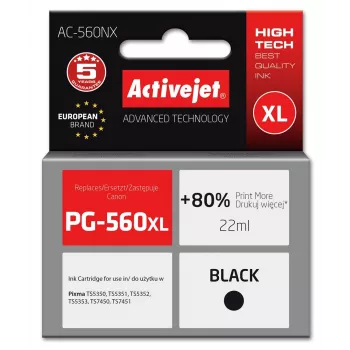 Activejet AC-560NX tint (asendus Canon PG-560XL; Supreme; 22 ml; must)