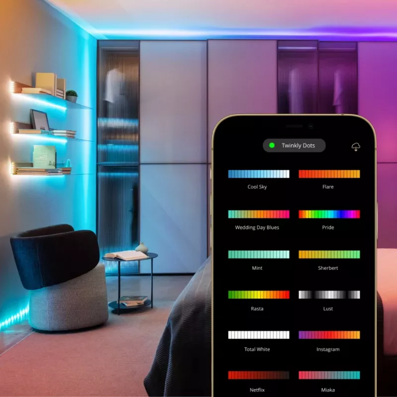 Twinkly Dots 60 RGB USB nutituled, 3 m, must