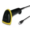 Pihukoodilugeja QOLTEC 50867 — 1D/2D laserskanner, USB-juhtmega, 600 mm lugemisulatus, kollane/must