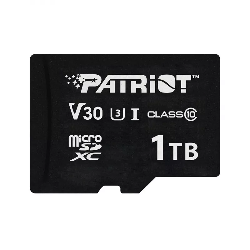 MicroSDXC mälukaart PATRIOT VX Series 1 TB — UHS‑I, Class 10, U3, V30, 90 MB/s lugemine, 80 MB/s kirjutamine