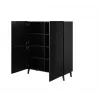 Shelving unit ABETO 100.5 x 40 x 121.5 cm must/läikiv must