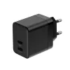 Crong Ultra Compact GaN 35W PD 3.0 2x USB-C seinilaadija (must)