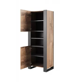 WOOD Raamaturiiul 65x40x170,5 wotani tamm + antratsiit