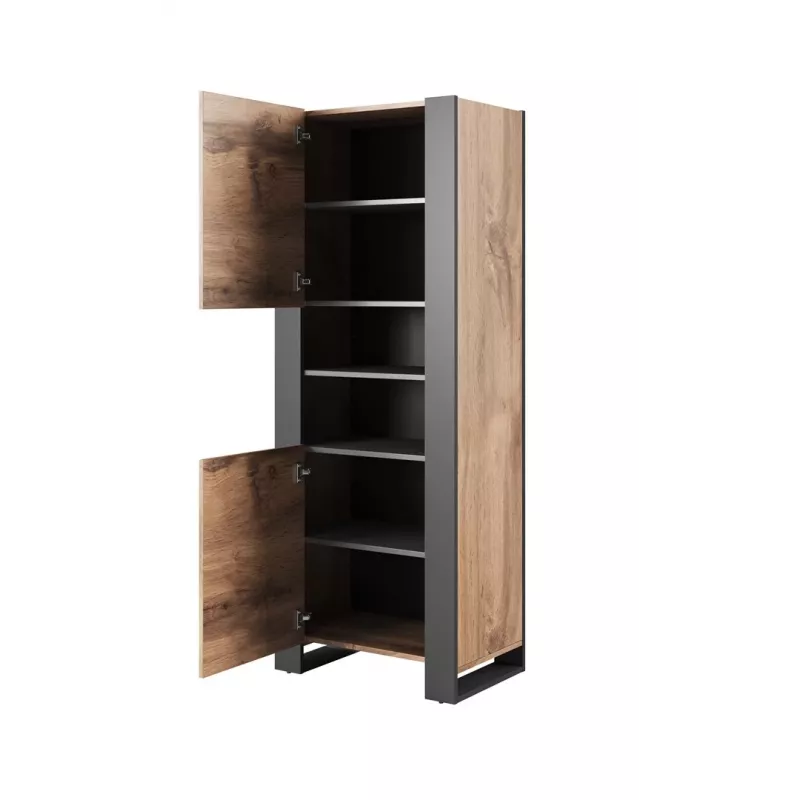 WOOD Raamaturiiul 65x40x170,5 wotani tamm + antratsiit