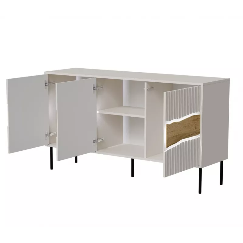 Kummut Cama Meble INSERTO 3D 143,5×40×80 cm — kašmiirviimistlus LED-ga