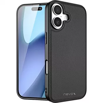 Kaitsev telefoniümbris Nevox StyleShell NYLO iPhone 17 jaoks, 6,3 tolli, must