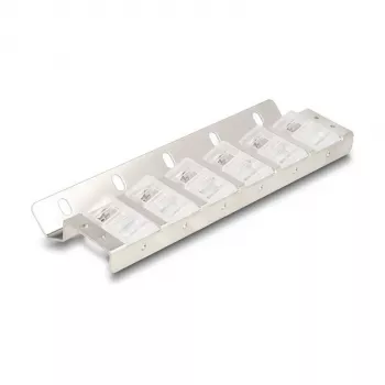 Keystone hoidik 12-pordiline kallutatav 10-tollise ja 19-tollise raami/seinale paigaldamiseks, DELOCK 67040, metall/plast, hõbedane, 77×222×27 mm