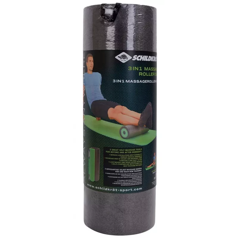 Schildkröt Fitness 3 in 1 Massaažirullikomplekt must, roheline vaht 1 tk
