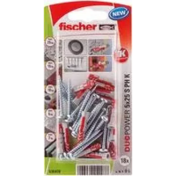 Fischer DuoPower 5 x 25 S PH K NV seinakork 25 mm 535478 1 komplekt (535478)