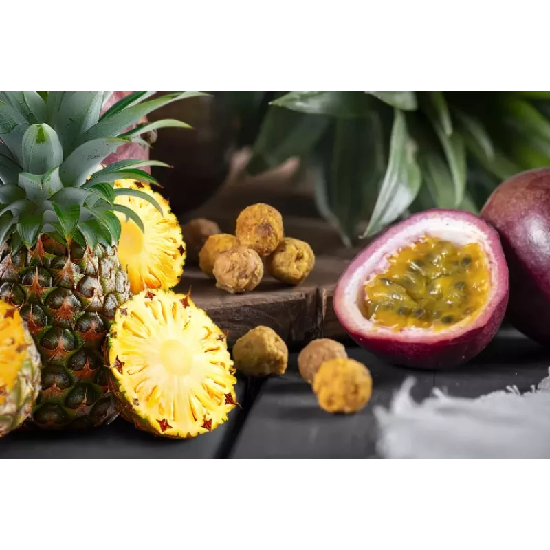 Eco fresh foods Kuivatatud ananassi- ja passioniviljapallid 100 g