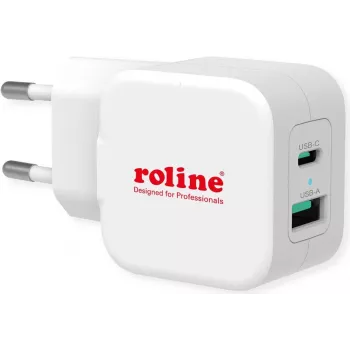 ROTRONIC-SECOMP Roline - toiteplokk - 20 W - 3 A - PD, QC 3.0 - 2 väljundporti (USB, USB-C)