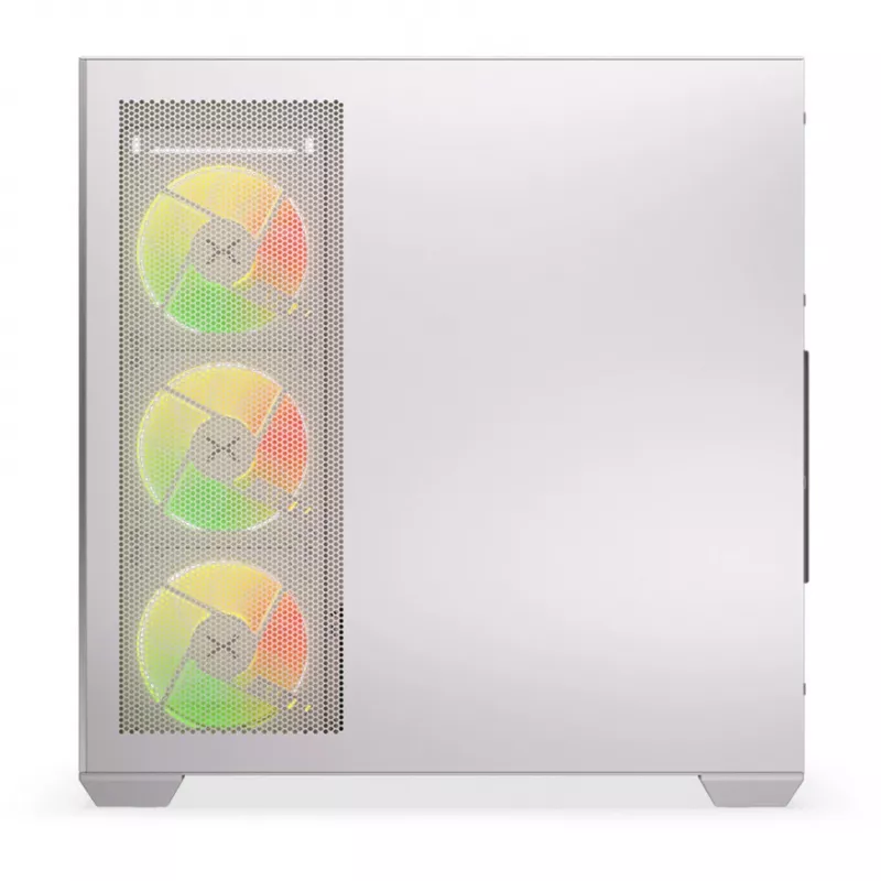 PC Case KRUX Exo RGB Valge — ATX torn, teras, 2x3,5-tollist + 2x2,5-tollist pesa, USB-C, RGB