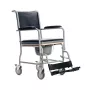 Tualett-toolratas MDH PLW006VC — kokkupandav terasest käimlatool, 4 ratast, max 110 kg, iste 43×43 cm, laius 530 mm, kaal 11,2 kg