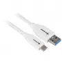 USB 3.2 Gen 2 kaabel, USB-A pistik > USB-C pistik (valge, 0,5 meetrit)