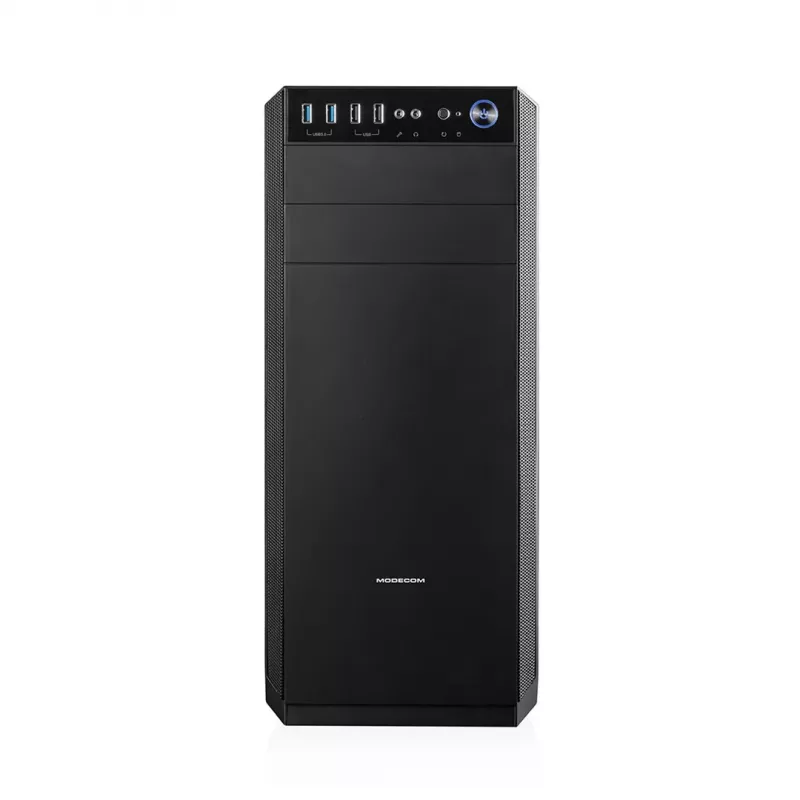 PC-korpus MODECOM Oberon Pro Midi Tower, karastatud klaas, microATX/ATX, 7 pesa, 395 mm GPU, 2x3,5 tolli + 3x2,5 tolli sahtlid, USB 3.2 Gen1