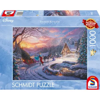 Thomas Kinkade Studios: Disney Dreams Collection - Tuhkatriinu toob jõulupuu koju, pusle 1000 tk