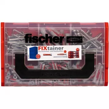 FixTainer - DUOPOWER & DUOSEAL + kruvid, seinapistik helehall/punane, 275-osaline