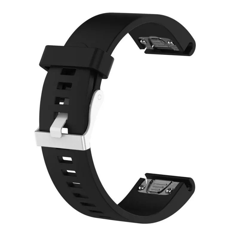 Silikoonist kellarihm FIXED Garmin QuickFit 20 mm, must