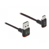 USB-kaabel DeLOCK EASY-USB 2.0 Type-A-pistik USB-C isasele nurgeline 0,2m must