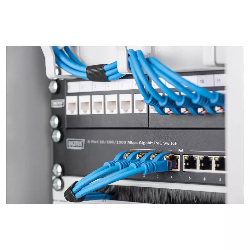 DIGITUS Gigabit Ethernet PoE Switch 8-pordine PoE+ 10-tolline riiul, kuni 80 W PoE eelarve