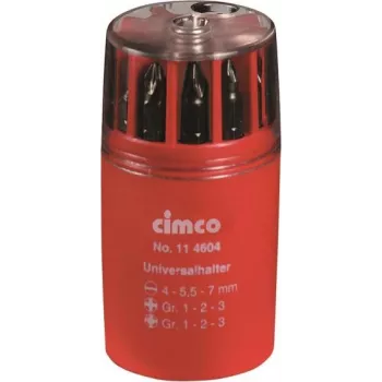 Cimco otsakukarp 10-osaline komplekt 11 4604 — 10 täppiskruvikeeraja otsakut kompaktses hoiustamises
