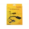 Video kaabli adapter DeLOCK 62597 0,25 m HDMI tüüp A VGA D-Sub 3,5 mm USB tüüp A must