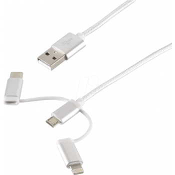 USB-kaabel ShiverPeaks BS14-50067 1m USB A USB C/Micro-USB B/Lightning valge
