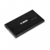 HDD-korpus IBOX HD-02 Must 2,5-tollistele SATA-ketastele, USB 3.2 Gen 1 (tüüp A), üks sahtel, metallist
