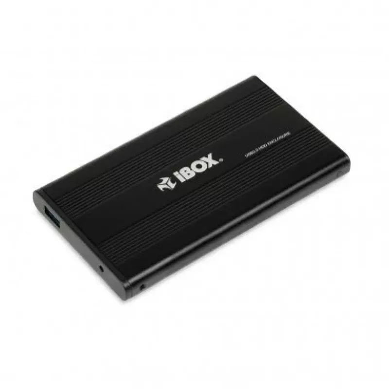 HDD-korpus IBOX HD-02 Must 2,5-tollistele SATA-ketastele, USB 3.2 Gen 1 (tüüp A), üks sahtel, metallist
