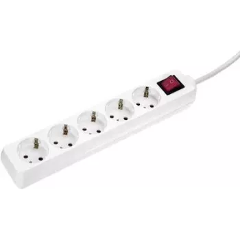Pikendusjuhe AS Schwabe 35011 — 1,4 m kaabel, 5 vahelduvvoolupesa, siseruumidesse IP20, 230 V, valge