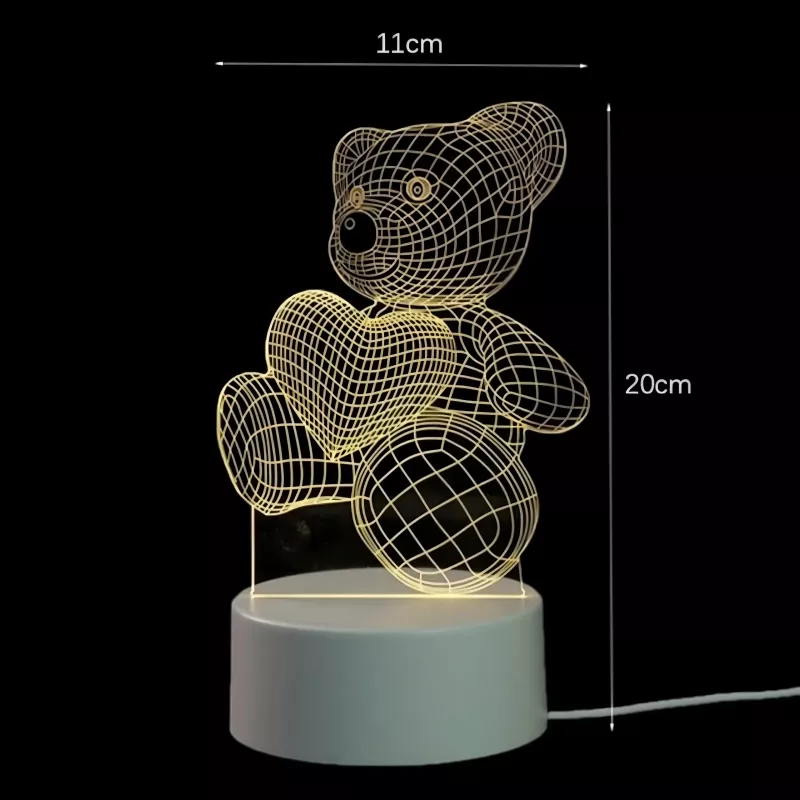 Öölamp Extralink HOME 3D süda optilise illusiooniga voodiäärne lamp USB